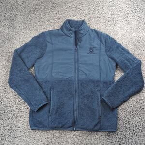 Del Mar Horse Race Track Jacket Adult Medium Blue Sherpa Full Zip Up Racing